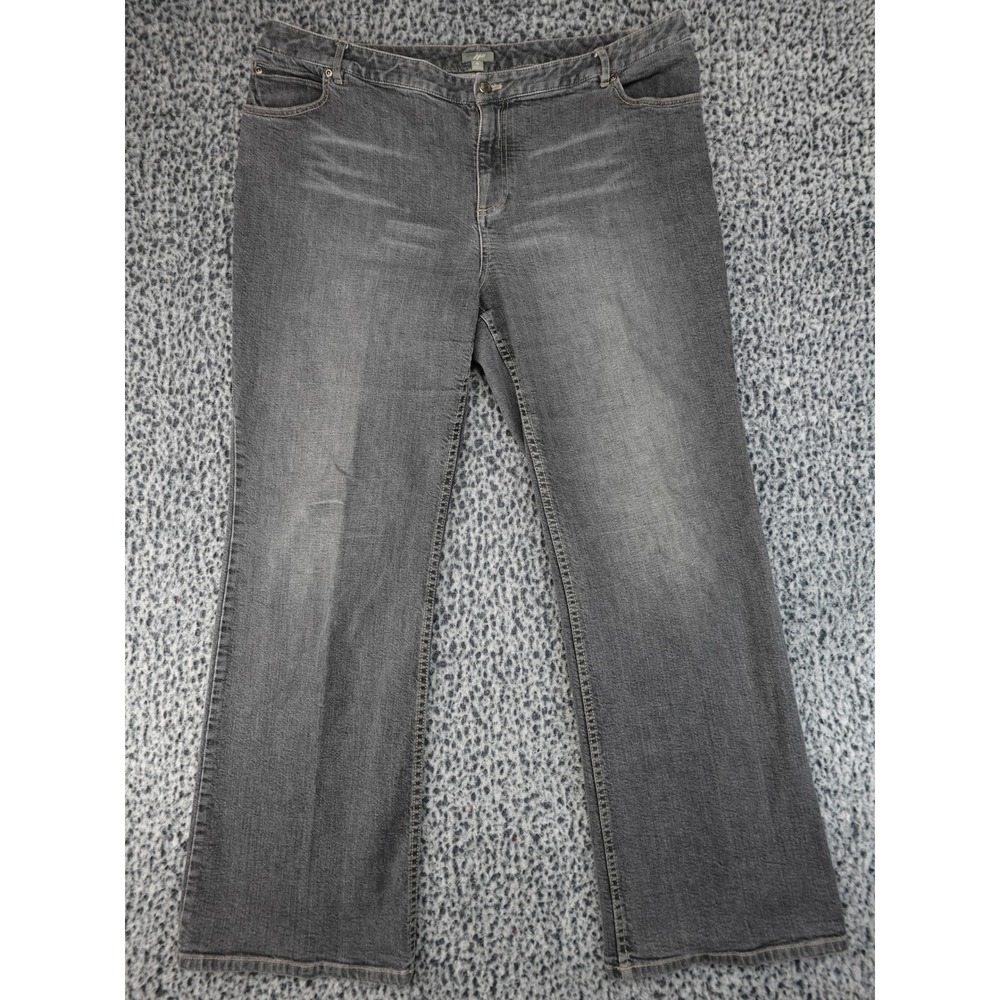 J. Jill Bootcut Jeans Womens 18 Grey‎ Stretch Faded Mid Rise Denim Pants